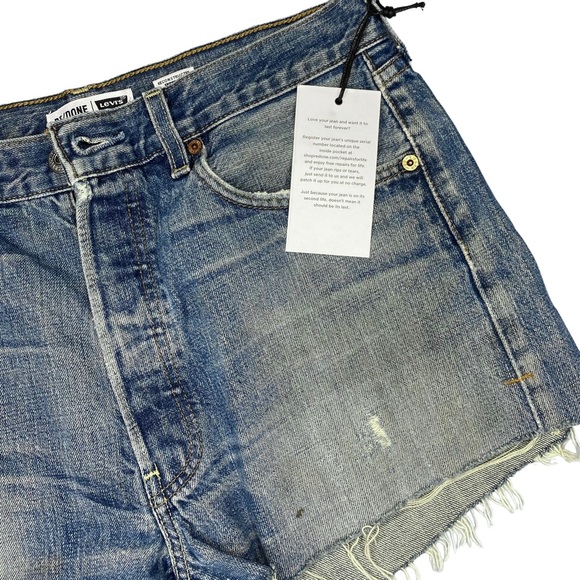 Levi's REDONE Denim Shorts Blue Size 27 - Picture 7 of 15